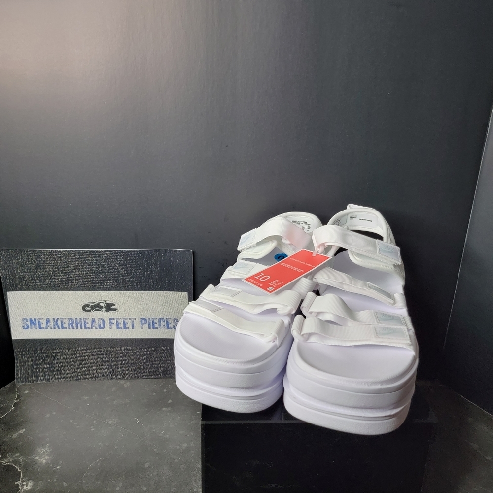 New Nike Icon Classic 4 Strap Platform White Sandals Womens DH0224 100 - SIZE 10
